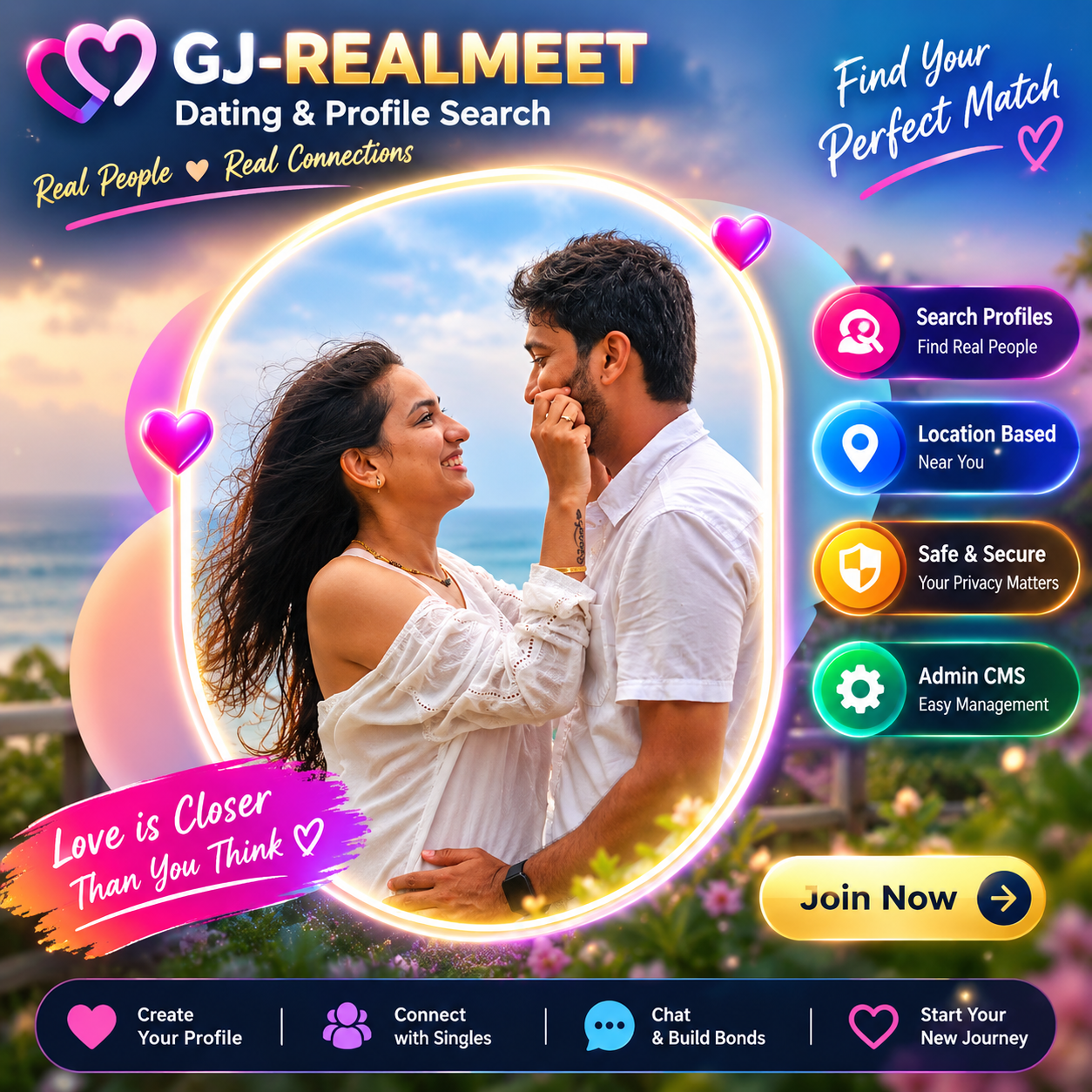 GJ-REALMEET - Dating & Profile Search PHP Website with Admin CMS